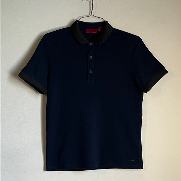 HUGO Other - HUGO by Hugo Boss Dark Blue Polo Shirt with Black Accents